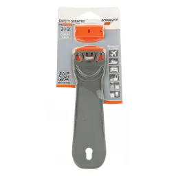 SCRAPERITE 1 LONG HOLDER + 3 BLADES RECT. + 3 CURVEY ORANGE