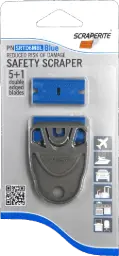 SCRAPERITE 1 SHORT HOLDER + 6 BLADES BLUE RECTANGLE