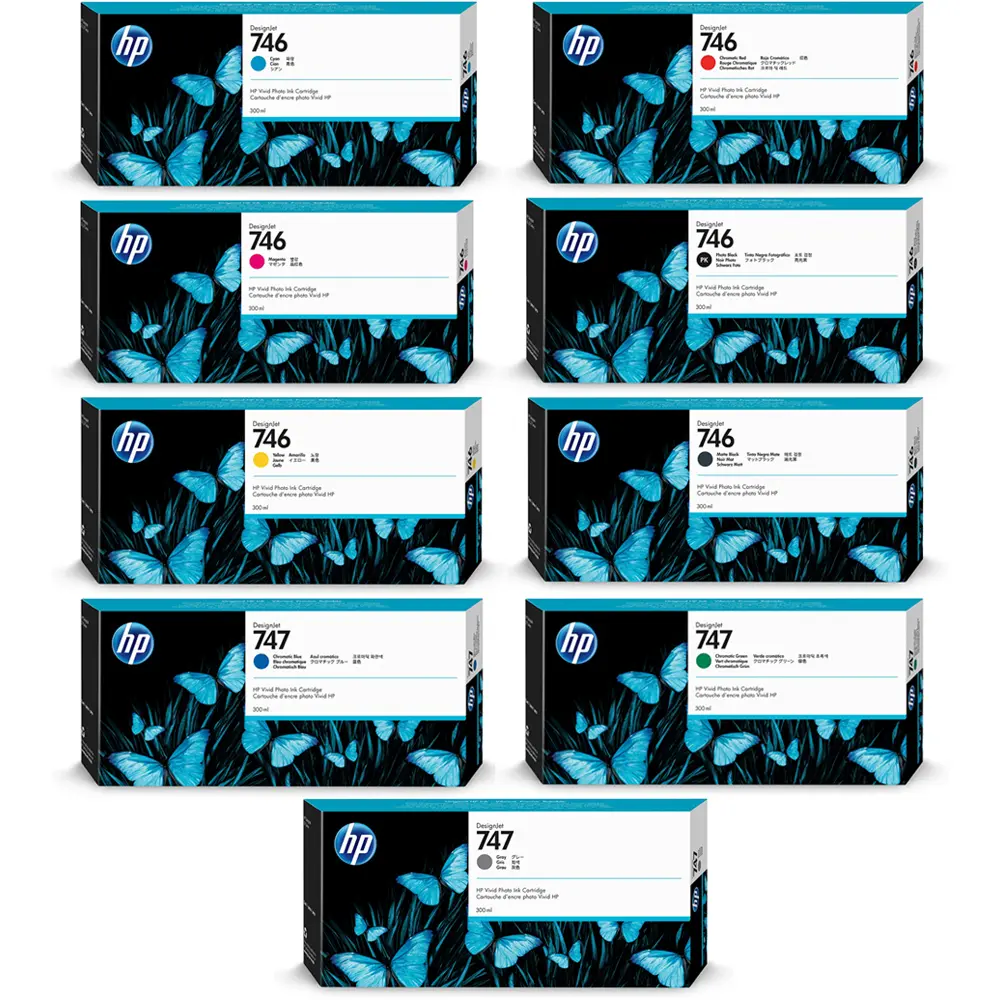 HP747 - Cartouche d'encre Bleu chromatic 300 ml