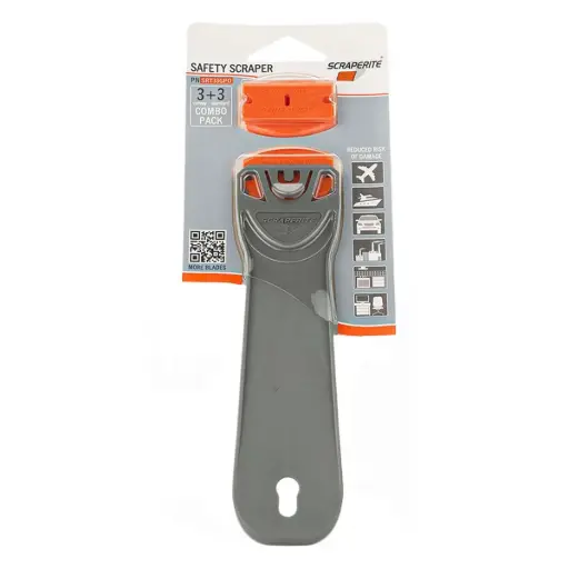 [SRT33GPO] SCRAPERITE 1 LONG SUPPORT + 3 LAMES RECT. + 3 COURBÉ ORANGE